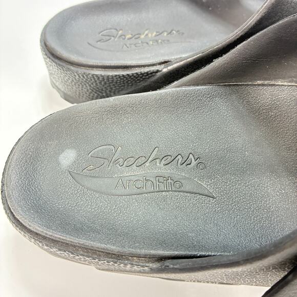 Skechers Foamies Arch Fit Cali Breeze 2.0 Black Adjustable Sandals Womens Size 8 - Picture 9 of 11